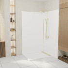 Pack 2 panneaux muraux en aluminium blanc 120x210 cm + profilés finition et angle or doré brossé Aurlane - PACP302