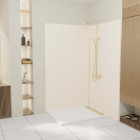 Pack 2 panneaux muraux en aluminium ivoire 120x210 cm + profilés finition et angle or doré brossé Aurlane - PACP304