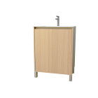 Pack meuble salle de bains 60 cm chêne clair, 2 portes avec vasque céramique - xenos Aurlane - PACM682