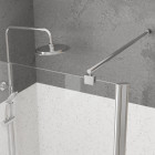 Pack paroi de douche et volet pivotant 100+40x200 cm - verre transparent - barre de fixation chrome Aurlane - PACF456