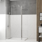 Pack paroi de douche et volet pivotant 100+40x200 cm - verre transparent - barre de fixation chrome Aurlane - PACF456