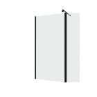 Pack paroi de douche et volet pivotant 100+40x200 cm - verre transparent - barre de fixation noire Aurlane - PACF460