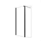 Pack paroi de douche et volet pivotant 80+40x200 cm - verre transparent - barre de fixation noire Aurlane - PACF489