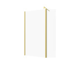 Pack paroi de douche et volet pivotant 100+40x200 cm - profilé + barre de fixation or doré brossé Aurlane - PACF461