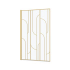 Pare-baignoire rabattable 80x140cm sérigraphie art déco arrondie - finition or doré brossé Aurlane - FAC972