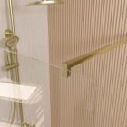 Paroi de douche 90x195 cm en verre trempé 5 mm - finition or brossé - gold elementary Aurlane - FAC1006