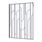 Paroi de douche à l'italienne 140x195cm sérigraphie art déco arrondie - noir mat - gatsby Aurlane - FAC1016