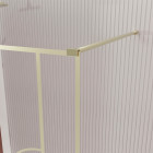 Paroi de douche à l'italienne 90x195cm sérigraphie art déco arrondie - or brossé - gatsby Aurlane - FAC1017