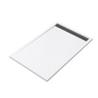 Receveur en acrylique blanc 90x140x5 cm + grilles linéaires chrome et gun metal - whiteness ii Aurlane - PACR183