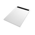 Receveur en acrylique blanc 90x140x5 cm + grilles linéaires chrome et noire - whiteness ii Aurlane - PACR229