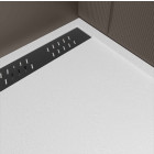 Receveur blanc effet granite en résine epoxy 80x120x3 cm + grille linéaire noire Aurlane - PACR281