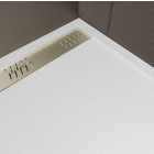 Receveur blanc effet granite en résine epoxy 80x120x3 cm + grille linéaire or brossé Aurlane - PACR284
