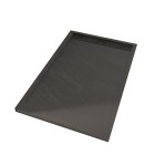 Receveur en acrylique gris effet pierre 90x140x5 cm + grilles linéaires chrome et noire Aurlane - PACR226
