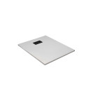 Pack receveur blanc effet pierre 80x100 cm et grille décor linéaire noire mate Aurlane - PACR248