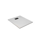 Pack receveur blanc effet pierre 80x100 cm et grille décor perforée noire mate Aurlane - PACR236