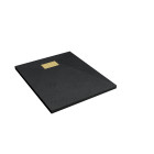Pack receveur noir effet pierre 80x100 cm et grille décor perforée or doré brossé - rock 2 Aurlane - PACR215