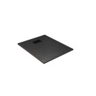 Pack receveur noir effet pierre 90x120 cm et grille décor linéaire noire mate Aurlane - PACR258