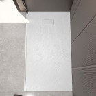 Receveur de douche 80x140x2.6 cm en smc finition ardoise - blanc mat - rock 2 white Aurlane - FAC987