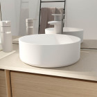 Vasque à poser ronde en céramique blanche mat - ø36cm x 12cm - pop matt Aurlane - VAS059