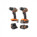 Pack aeg perceuse-visseuse - perceuse à percussion - 18 v - subcompact - brushless - 2 batteries 2,0 ah - chargeur