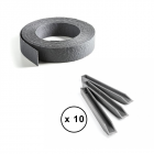 Pack ecolat bordure de jardin rouleau 12 m + 10 ecopic - gris