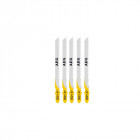 Pack de 5 lames scie sauteuse aeg 75mm bois - métal - plastiques t144d