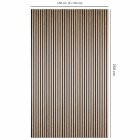 Lot de 5 panneaux tasseaux bois 250x30x1 cm - pack mur tv bois 150cm - lamelles chêne clair fond noir - 3,75m²