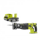 Pack ryobi scie sabre brushless 18v oneplus r18rs7-0 - 1 batterie 2.5ah - 1 chargeur rapide rc18120-125