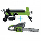 Pack tronçonneuse électrique itools 1600w + fendeur de bûches horizontal itools 1500w