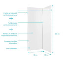 Pack 2 Panneaux muraux en aluminium blanc 80x210 cm avec profilés chrome - WALL’IT Aurlane - PACP314