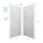 Pack de 2 Panneaux muraux pierre light grey 90x210 cm avec profilés anodisé brillant - STONE’IT Aurlane - PACP247