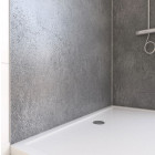 Pack de 2 Panneaux muraux Pierre Silver Grey 90+120×210 cm avec profilés anodise brillant - STONE’IT Aurlane - PACP245