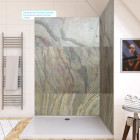 Pack de 2 Panneaux muraux pierre Wood Stone 90+120×210 cm avec profilés ANODISE BRILLANT - STONE’IT Aurlane - PACP246