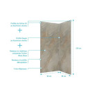 Pack de 2 Panneaux muraux Pierre Wood Stone 90x210 cm avec profilés anodisé brillant - STONE’IT Aurlane - PACP249