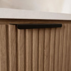 Pack meuble salle de bain 80cm et colonne de rangement - Façades ondulées décor bois - MILO Aurlane - PACM919