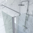 Pack paroi de douche a l’italienne 120x200cm - Verre transparent 6mm + Barre de fixation recoupable Aurlane - FAC436