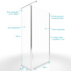 Pack paroi de douche et volet pivotant 90+40x200 cm - Verre transparent + barre de fixation chrome Aurlane - FAC441