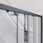 Pack Paroi porte de douche coulissante sérigraphie 120x200cm + Paroi retour 80x200 cm - CRUSHX Aurlane - PACF013