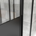 Pack porte coulissante noire mate type Atelier et receveur en acrylique blanc - 140x80x200 cm Aurlane - PACF003