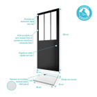 Pack Porte de Douche Atelier Pivotante Noire 90×200 cm et Receveur Blanc Effet Pierre 90x90x4 cm Aurlane - FAC420