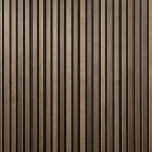 Panneau tasseaux bois 250 x 30 x 1cm - lamelles chêne foncé véritable fond noir - 0,75m²