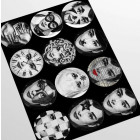 Papier peint avec visages vintage noir - AUDREY NERA++