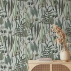 Papier peint botanique vert - HERBS++