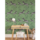 Papier peint de zèbre volant vert - ZEBRA FRECCE VERDE++