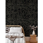 Papier peint à motifs abstraits au design minimaliste - GRAFFITO NERO++