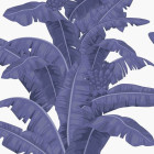 Papier peint palmiers exotiques Blanc et Bleu - PALMEBLUE++