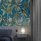 Papier peint singes de la jungle tropicale - JUNGLA BLUE++