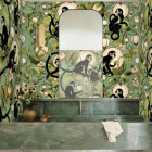 Papier peint singes et de lanternes ludiques - SCIMMIETTE VERDE++