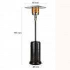 Parasol chauffant gaz 13kw noir radiateur de terrasse (connectique)