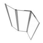 Pare baignoire pivotant 3 Volets Chrome - 125x143 cm  -Verre Trempé 4 mm - ZAGGY CHROME Aurlane - FAC276